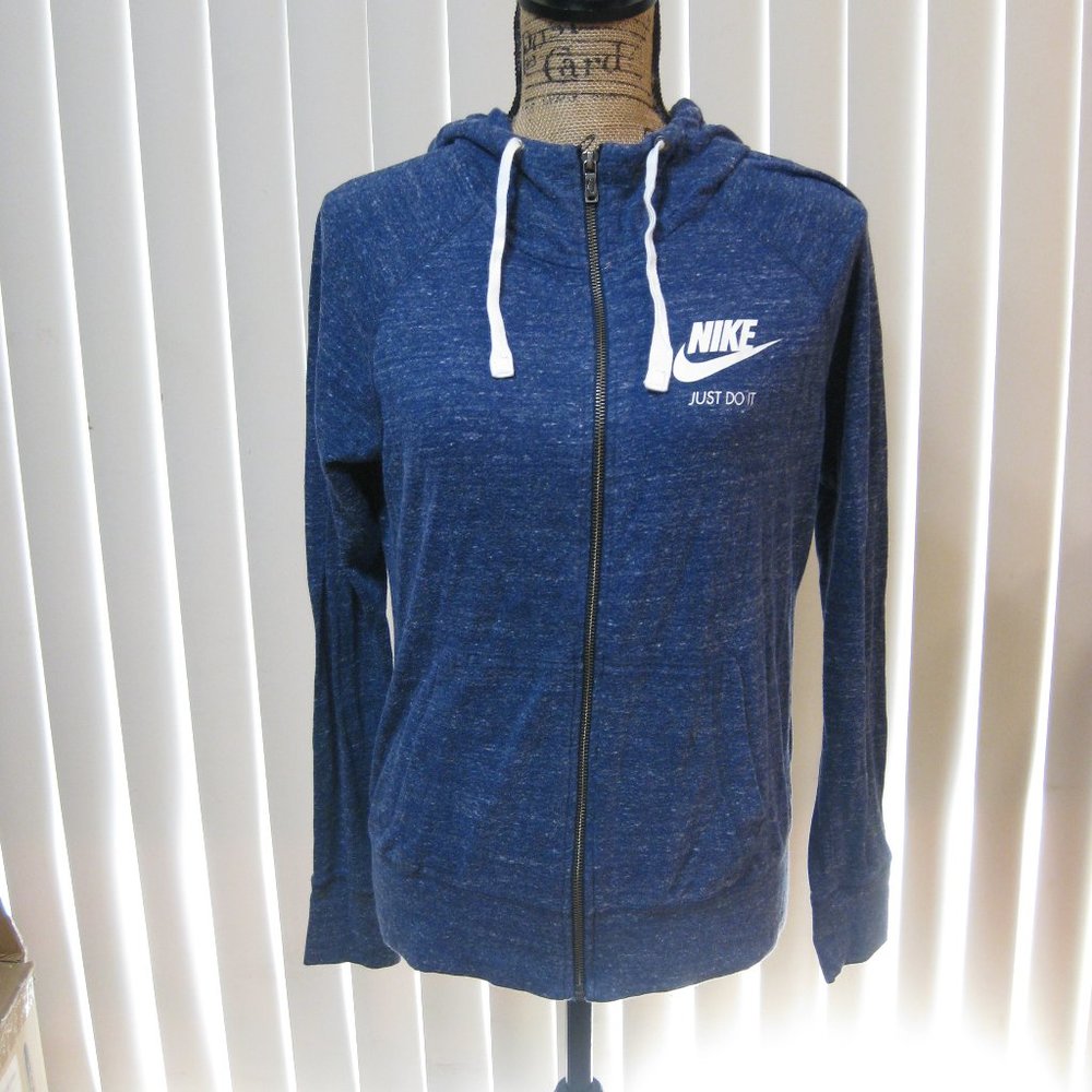 EUC Nike blue logo track jacket hoodie sweater M medium